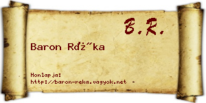 Baron Réka névjegykártya